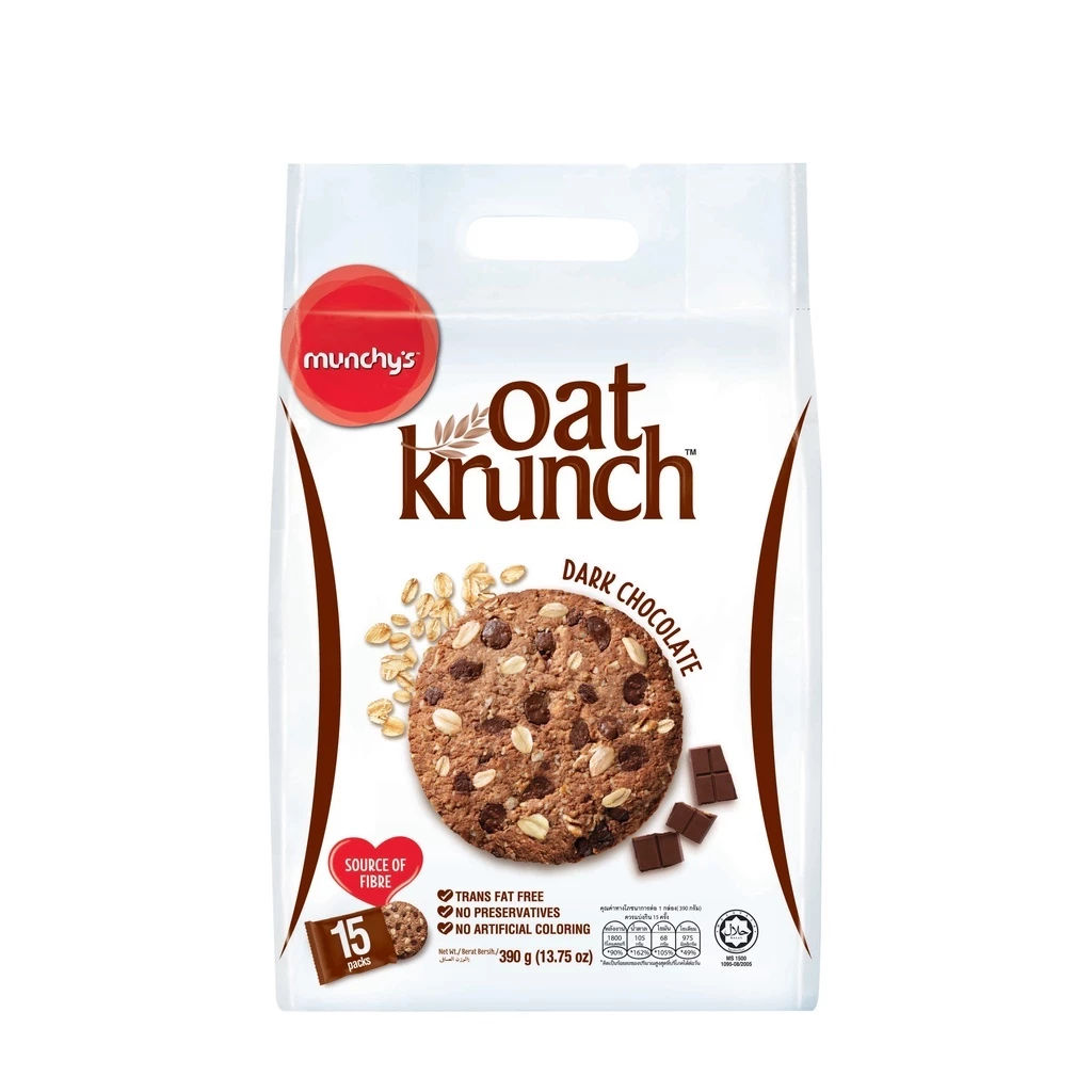Munchy's Oat Krunch Cookies Assorted (3 Bags x 390g) (Dark Choco/Strawberry Blackcurrant/Nutty Choco) - Image 2