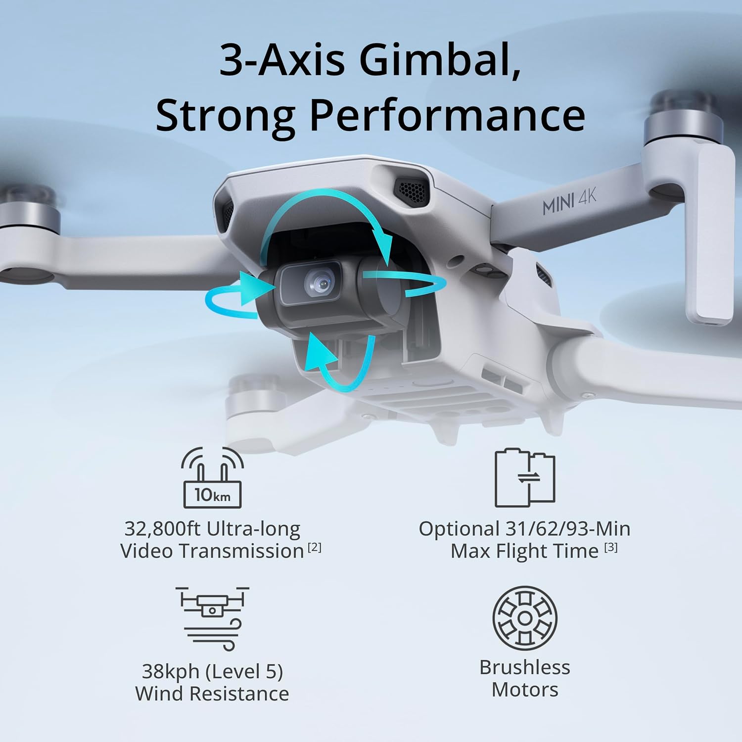 DJI Mini 4K, Drone with 4K UHD Camera for Adults, Under 249 g, 3-Axis Gimbal Stabilization, 10km Video Transmission, Auto Return, Wind Resistance, 1 Battery for 31-Min Max Flight Time, Intelligent - Image 10