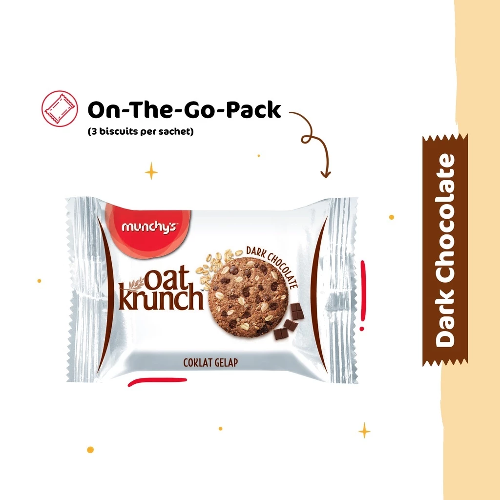 Munchy's Oat Krunch Cookies Assorted (3 Bags x 390g) (Dark Choco/Strawberry Blackcurrant/Nutty Choco) - Image 3