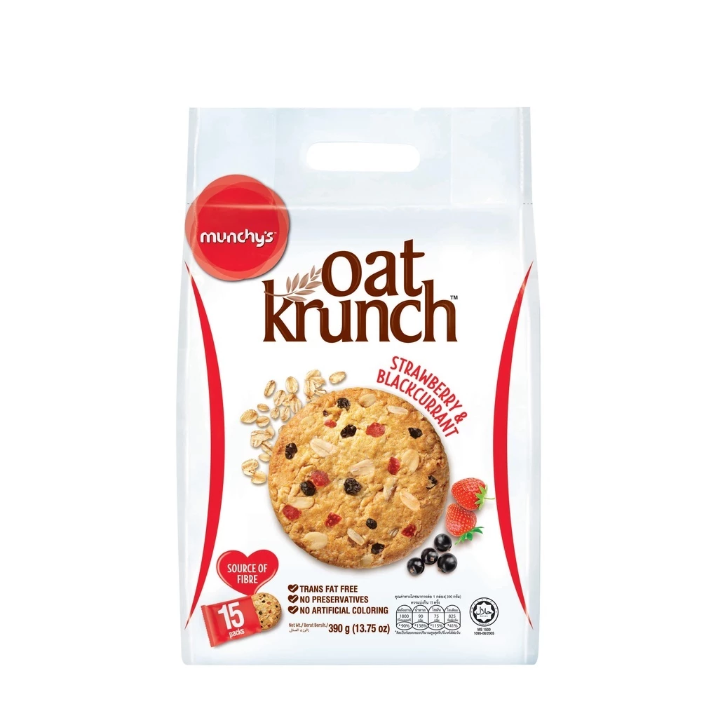 Munchy's Oat Krunch Cookies Assorted (3 Bags x 390g) (Dark Choco/Strawberry Blackcurrant/Nutty Choco) - Image 9